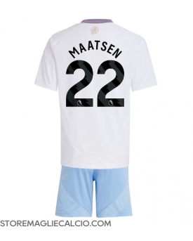 Aston Villa Ian Maatsen #22 Maglia Gara Trasferta Repliche 2024-25 Bambino